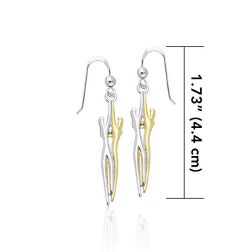 Venus and Mars Gold and Silver Earrings MER507 - Jewelry